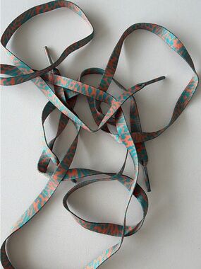 Authentic VANS Turquoise& Coral ANIMAL PRINT Shoes/skates LACES - NEW